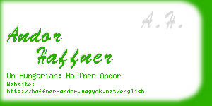 andor haffner business card